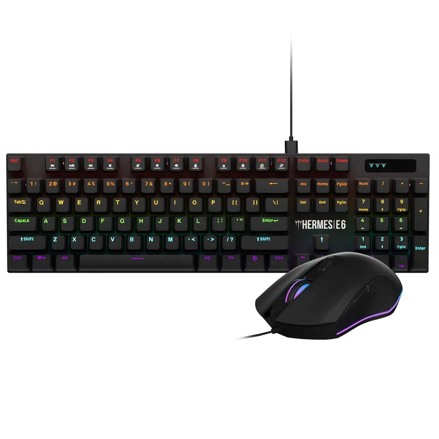 COMBO CLAVIER MECANIQUE MOUSE GAMING GAMDIAS HERMES E6 2IN1